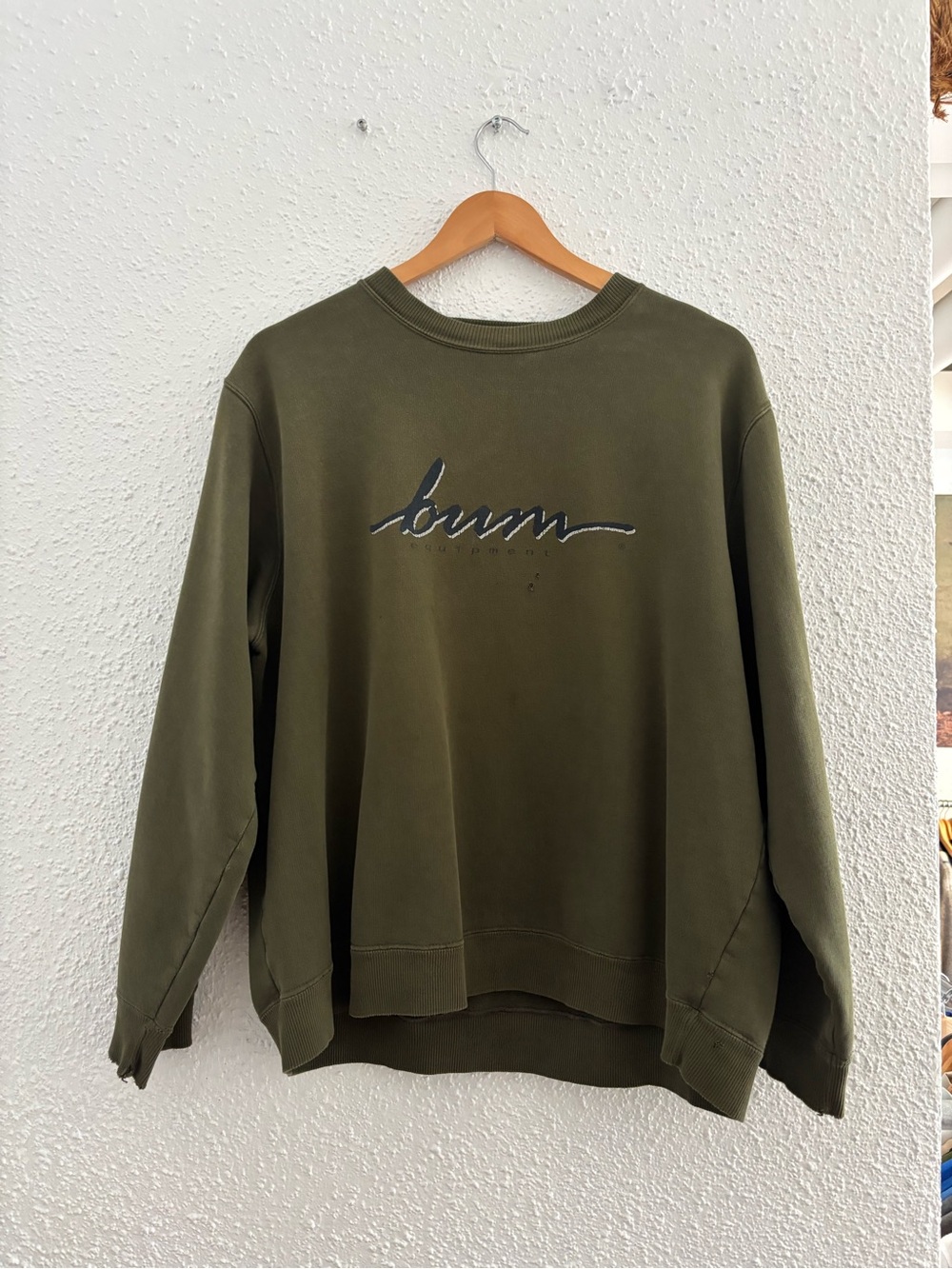 Vintage Bum Equipment Olive Green Crewneck Sweater